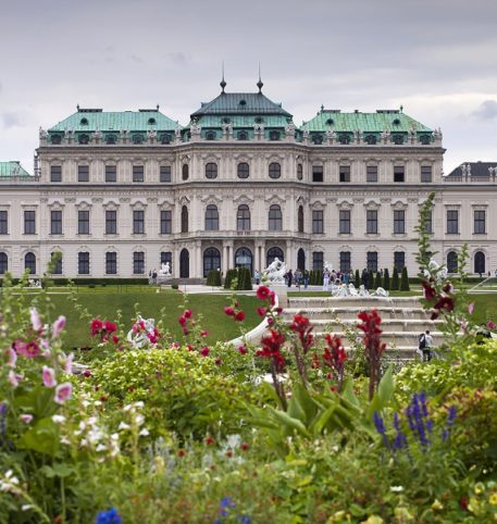 The exterior of a palace in Vienna, Austria. Austria holidays and vacations package.